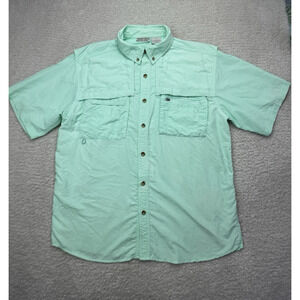 Rugged Earth Outfitters Performance Mens L Green Vented Fishing Shirt Outdoors